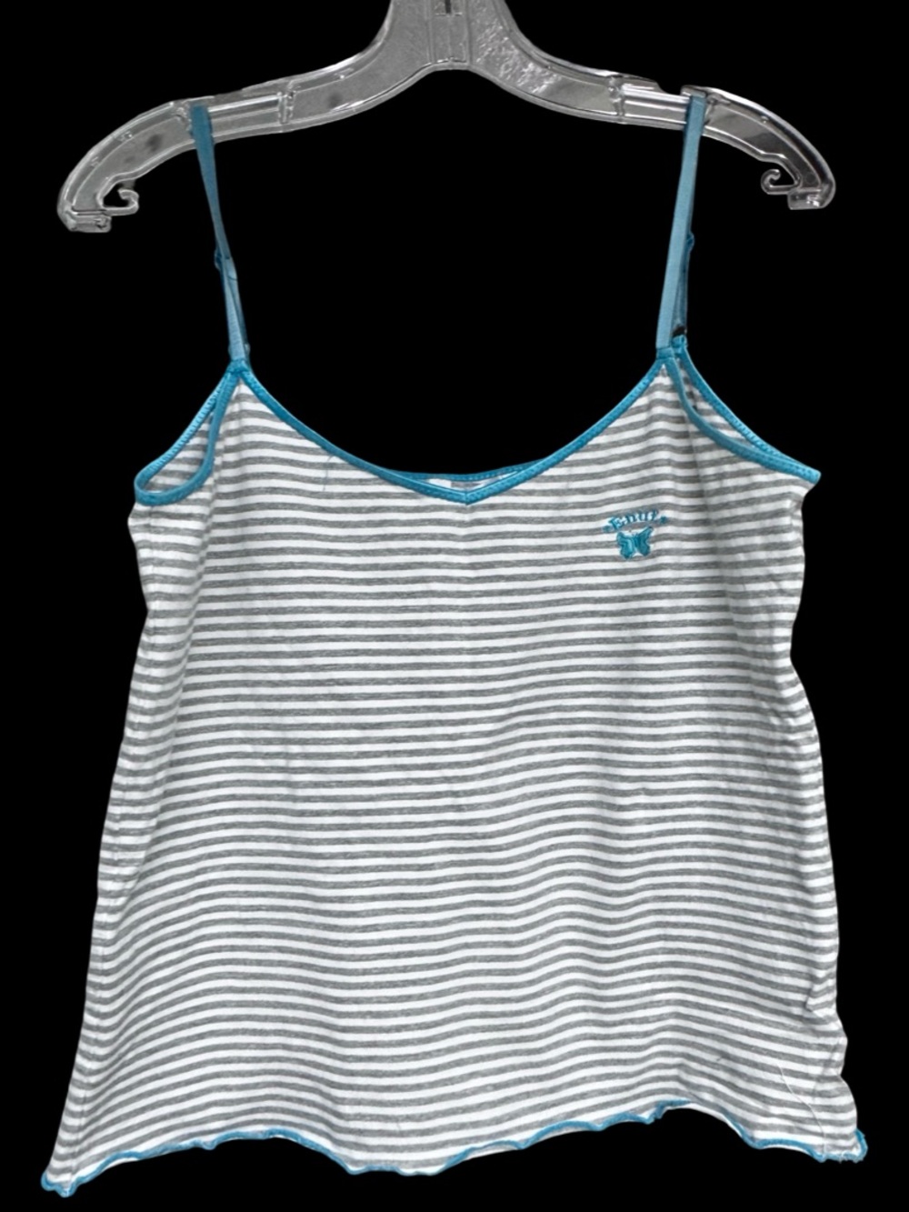Essentials Gray & Teal Striped Camisole